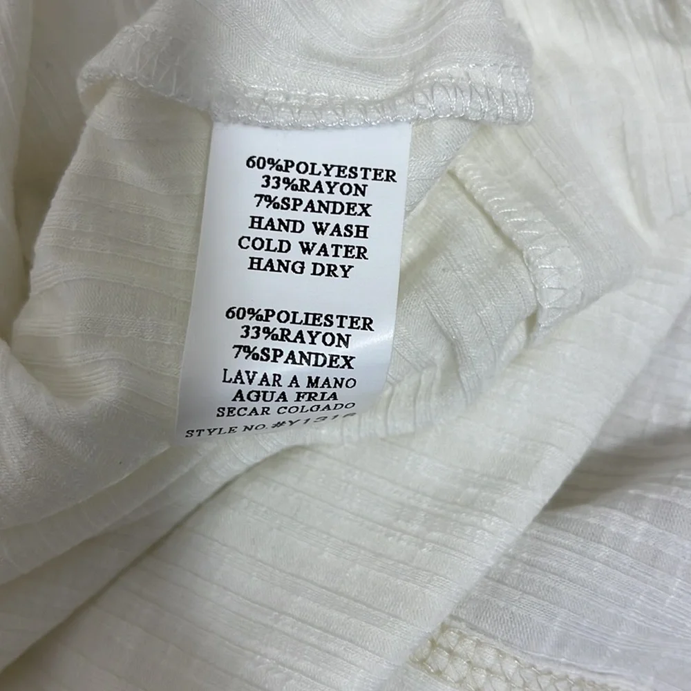 NEW Mur Mur Off-White Ribbed Short Sleeve Hooded Swimsuit Coverup - Picture 13 of 16